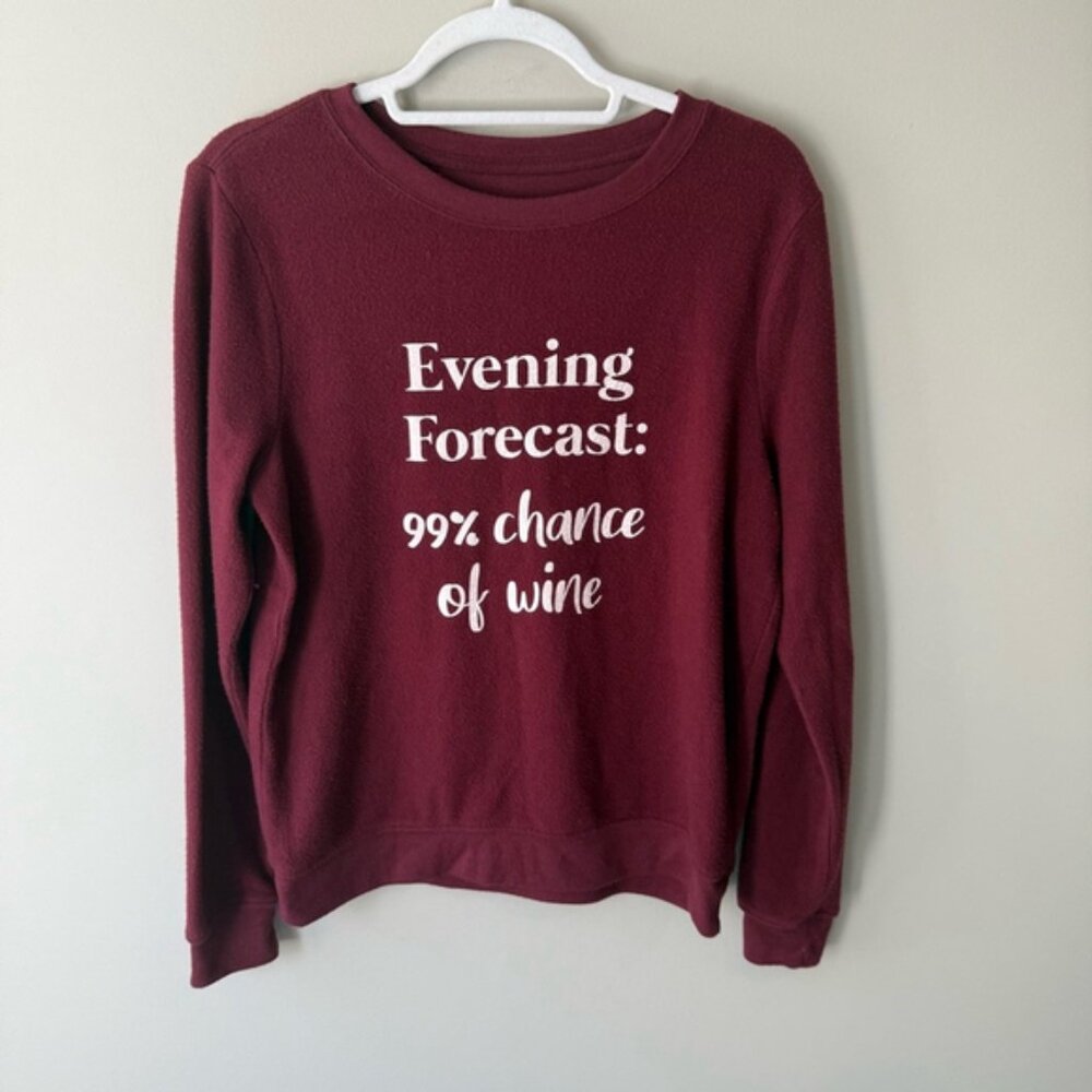 Kismet Burgundy Red Relaxed Sweatshirt Women’s M